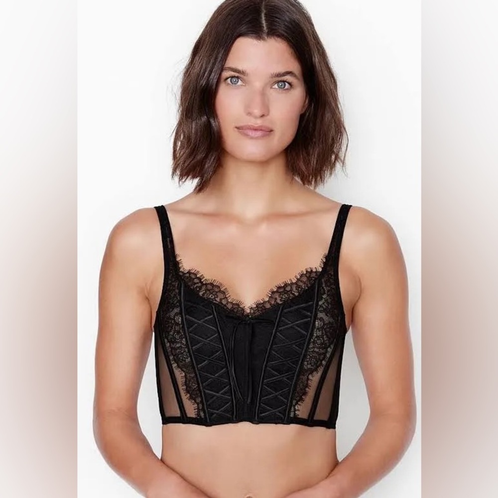 Victoria's Secret Dream Angels Bralette Lace Corset Black - XXL
